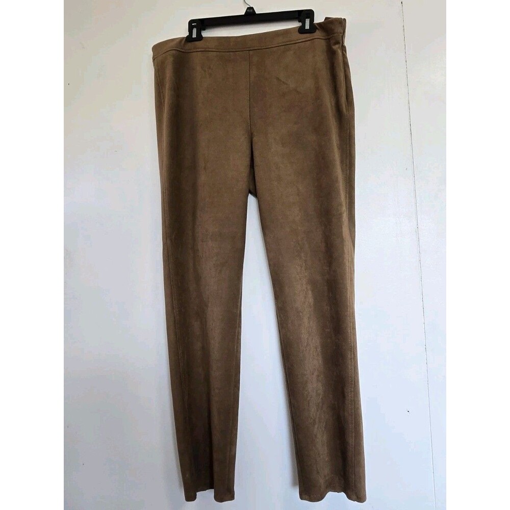 Talbots Pants Womens 14 Brown Stretch Velour Velvet Trousers‎ Casual Office